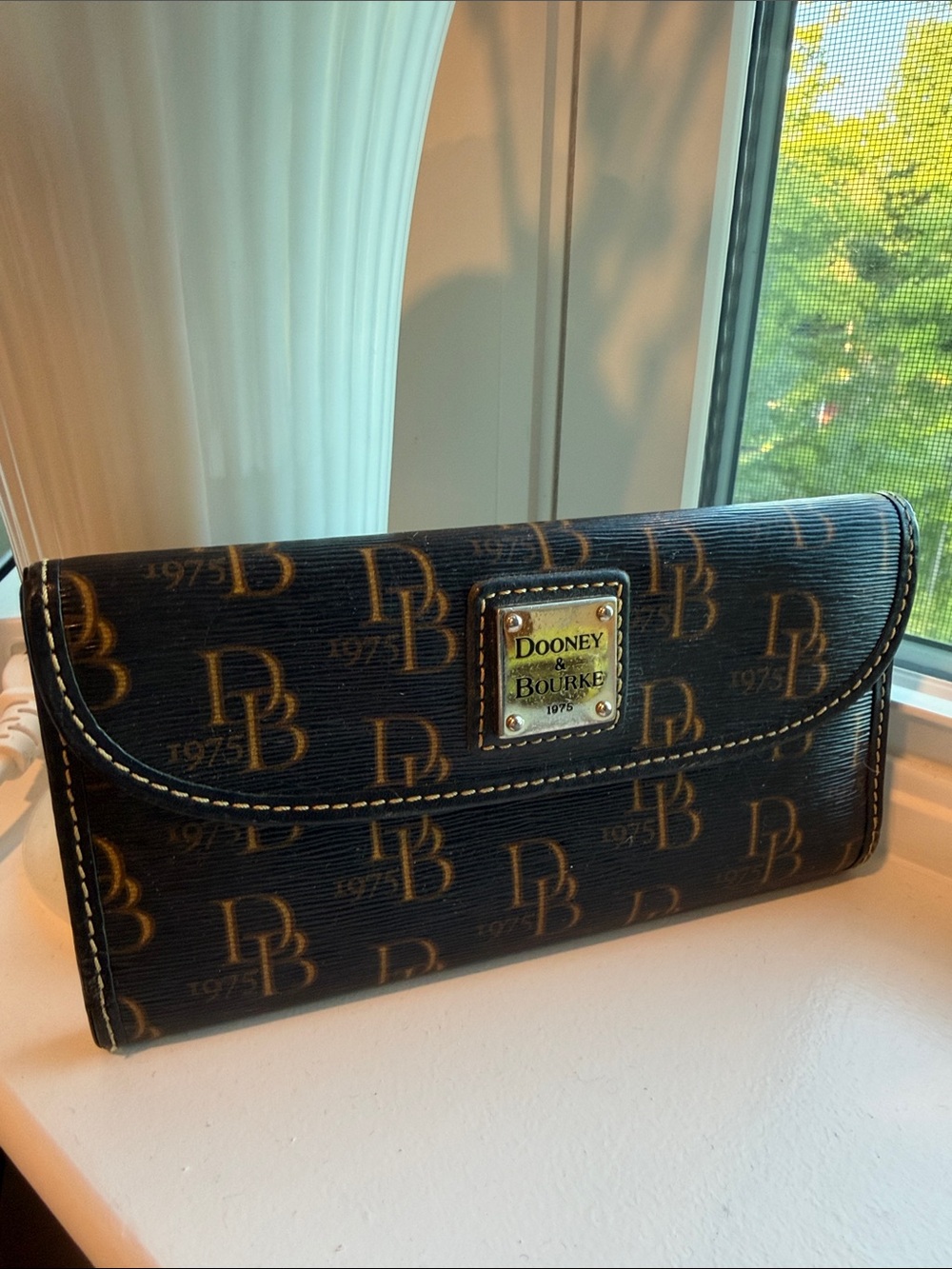 Dooney & Bourke Brown Monogram Continental Wallet